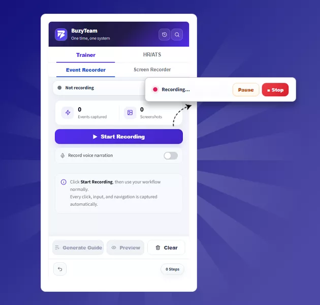 Event Recorder for Smart Trainers