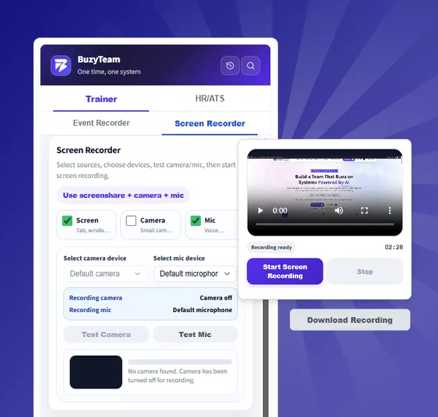 Screen Recording for Training Videos